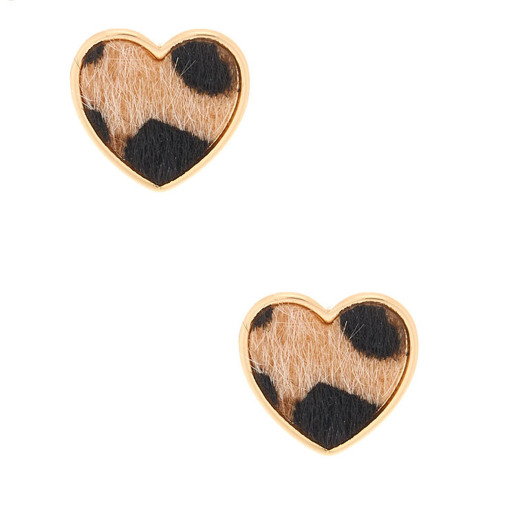 Claire/'s Girl/'s Gold Glitter Heart Clip On Earrings